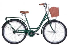 Велосипед ST 26" Dorozhnik CRYSTAL рама-17" темно-зелений з сірим з багажником зад St