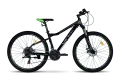 Велосипед VNC 2022' 27,5" MontRider A3, V1A3-2740-BG, 40см (0080), black (shiny)/green (matt)