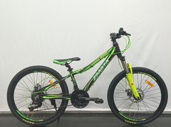Велосипед Sparto 24" Lucky DD рама 12" чорний-зелений-жовтий