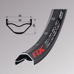 Обід Remerx RX 2030 ENDURO PLUS, 29'', 622x30, 32 отв., FV, піст., чорн. анод., E-Bike, безк.
