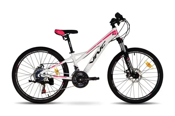 Велосипед VNC 2025' 24" Fighter A3 FMN, V1A3-2430-WP, 30см (1063), white (shiny)/pink (shiny)