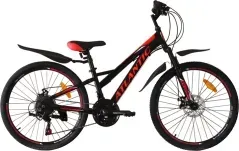 Велосипед Atlantic 2025' 24" Fusion NS, A1NS-2430-BR, XXS/12"/30см (1216), black (shiny)/red (shiny)