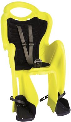 Сиденье задн. Bellelli Mr Fox Сlamp (на багажник) до 22кг, неоново-жёлтое с черной подкладкой (Hi Vision)