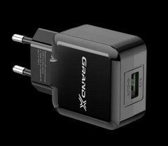Зарядний&nbsp;пристрій&nbsp;USB&nbsp;Grand-X&nbsp;CH-03 5V/2,1A з захистом від перенавантажень, чорний